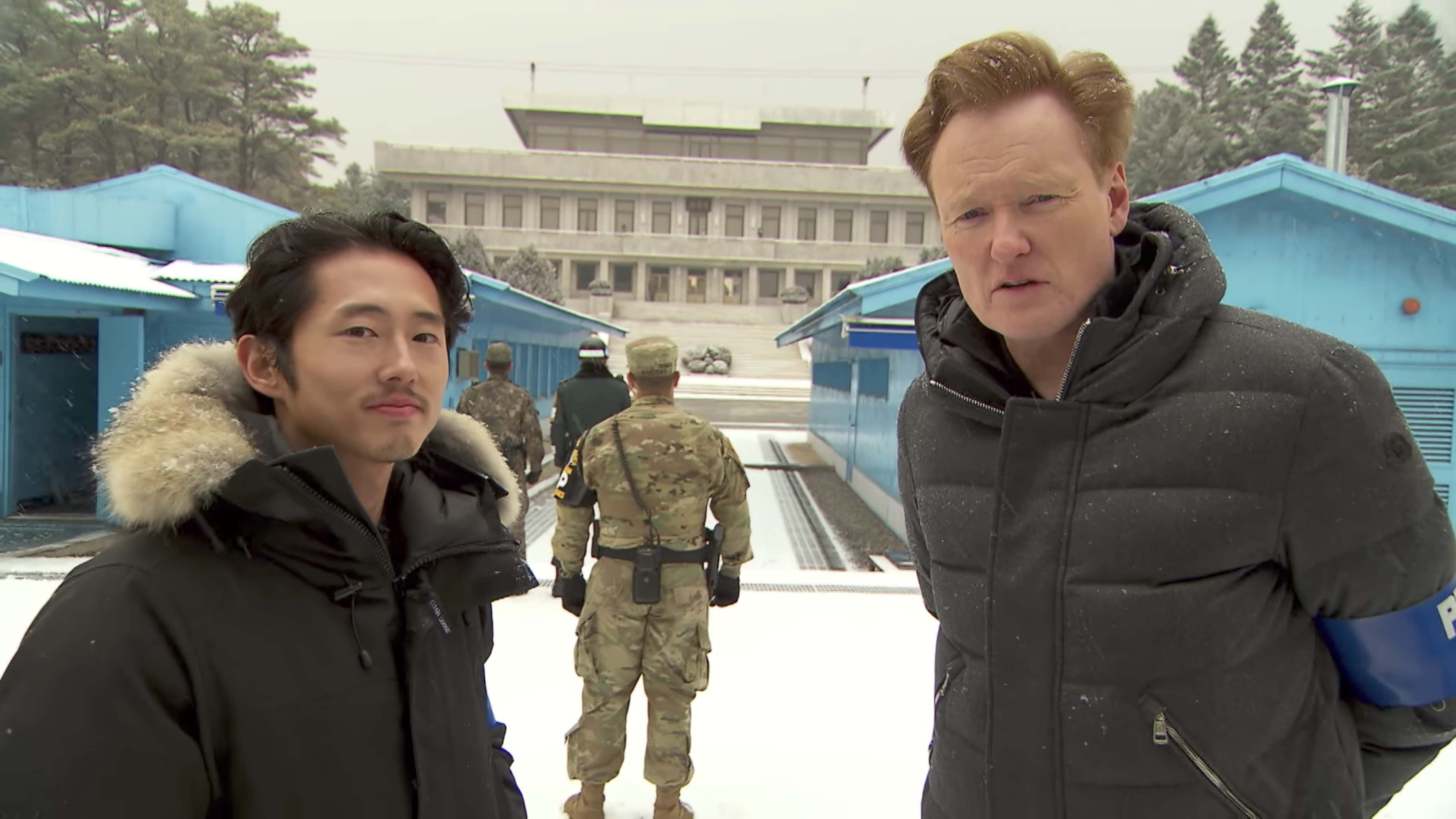 Conan O’Brien and Steven Yeun visit JSA