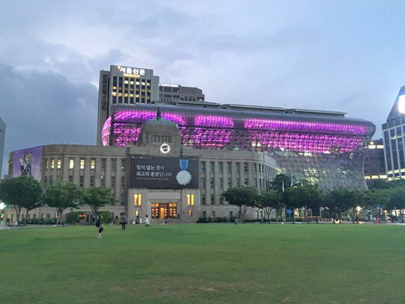 Seoul Landmarks turn purple to Celebrate BTS’ Fan Meeting