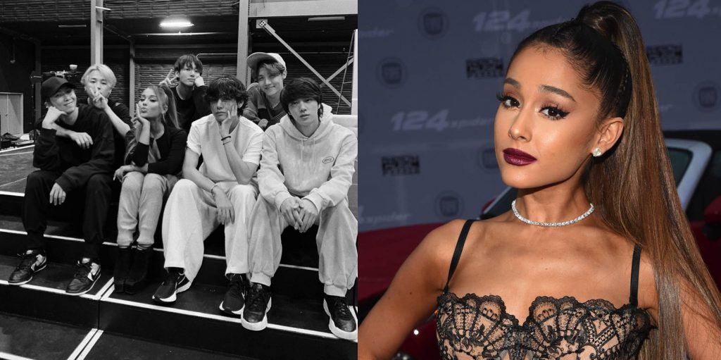 Ariana Grande meets BTS at Rehearsal