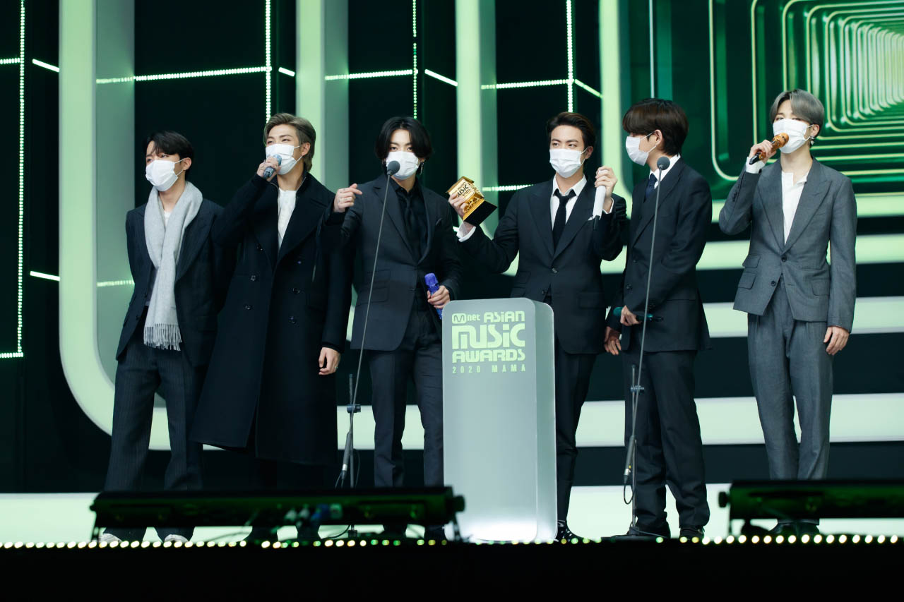 BTS wins big, performs at K-pop awards show MAMA 2020